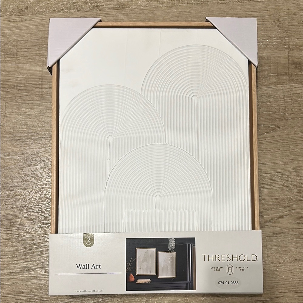 Threshold White Textured Wall Art with Modern Design